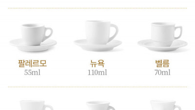 안캅 에스프레소잔 베로나 80ml 백색잔 데미타세