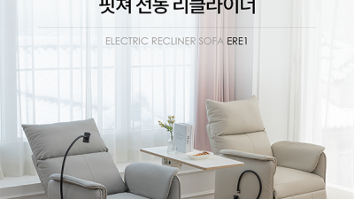 핏쳐 1인용 전동 리클라이너 가죽 소파 ERE1 안락의자 쇼파